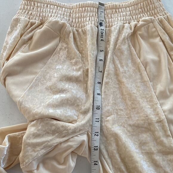 We Are HAH 1 Track Mind Crushed Velvet Jogger Pant in Almond Milk Slouchy - Picture 14 of 16